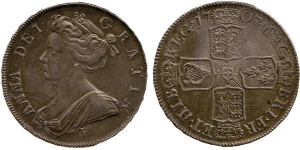 1/2 Крона(англійська) Королівство Великобританія (1707-1801) Срібло Анна Стюарт(1665-1714)