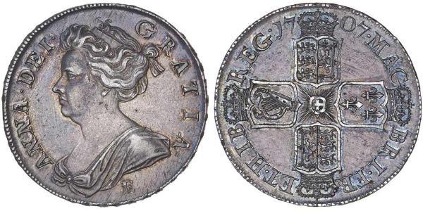 1/2 Крона(англійська) Королівство Великобританія (1707-1801) Срібло Анна Стюарт(1665-1714)