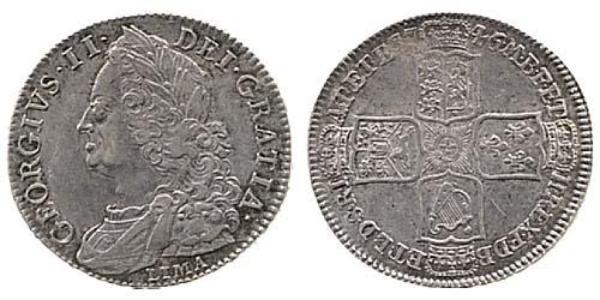 1/2 Крона(англійська) Королівство Великобританія (1707-1801) Срібло Георг II (1683-1760)
