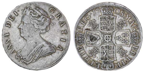 1/2 Крона(англійська) Королівство Великобританія (1707-1801) Срібло Анна Стюарт(1665-1714)
