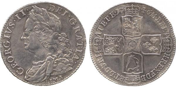 1/2 Крона(англійська) Королівство Великобританія (1707-1801) Срібло Георг II (1683-1760)