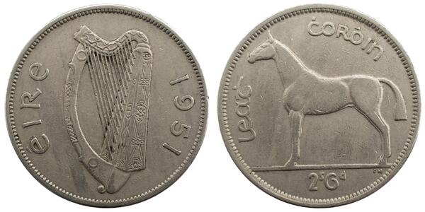 1/2 Крона Ирландия (1922 - ) Серебро 
