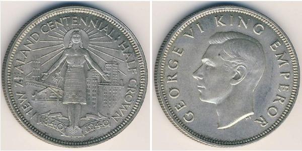 1/2 Крона Нова Зеландія Срібло Георг VI (1895-1952)