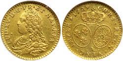 1/2 Луидор Королевство Франция (843-1791) Золото Людовик XV (1710-1774)