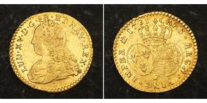 1/2 Луидор Королевство Франция (843-1791) Золото Людовик XV (1710-1774)