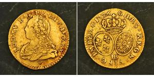1/2 Луидор Королевство Франция (843-1791) Золото Людовик XV (1710-1774)