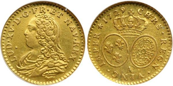 1/2 Луидор Королевство Франция (843-1791) Золото Людовик XV (1710-1774)
