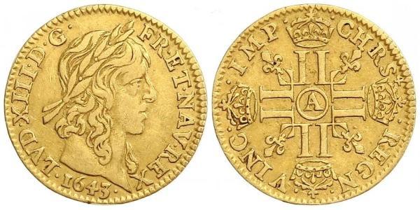 1/2 Луидор Королевство Франция (843-1791) Золото Людовик XIII, король Франции и Наварры (1601 - 1643)