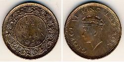 1/2 Пайса Британська Індія (1858-1947) Бронза Георг VI (1895-1952)