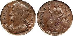 1/2 Пенни Королевство Англия (927-1649,1660-1707)  Карл II (1630-1685)