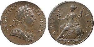 1/2 Пенни Королевство Великобритания (1707-1801) Бронза Георг III (1738-1820)