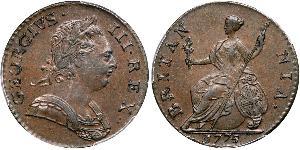 1/2 Пенни Королевство Великобритания (1707-1801) Бронза Георг III (1738-1820)