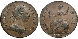 1/2 Пенни Королевство Великобритания (1707-1801) Бронза Георг III (1738-1820)