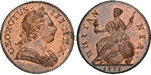 1/2 Пенни Королевство Великобритания (1707-1801) Бронза Георг III (1738-1820)