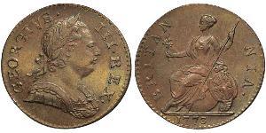 1/2 Пенни Королевство Великобритания (1707-1801) Бронза Георг III (1738-1820)
