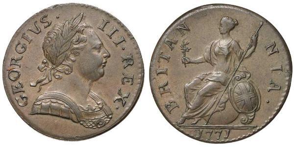 1/2 Пенни Королевство Великобритания (1707-1801) Бронза Георг III (1738-1820)