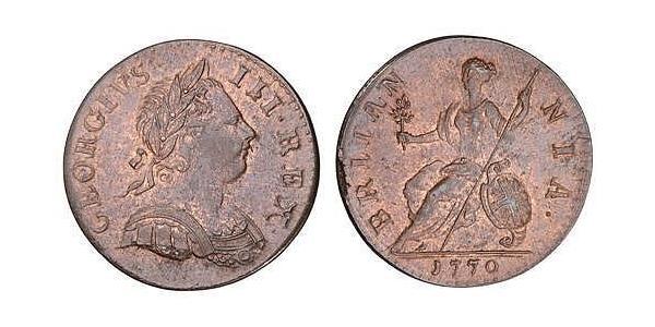 1/2 Пенни Королевство Великобритания (1707-1801) Бронза Георг III (1738-1820)