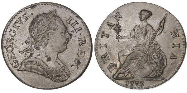 1/2 Пенни Королевство Великобритания (1707-1801) Бронза Георг III (1738-1820)