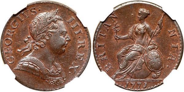 1/2 Пенни Королевство Великобритания (1707-1801) Бронза Георг III (1738-1820)