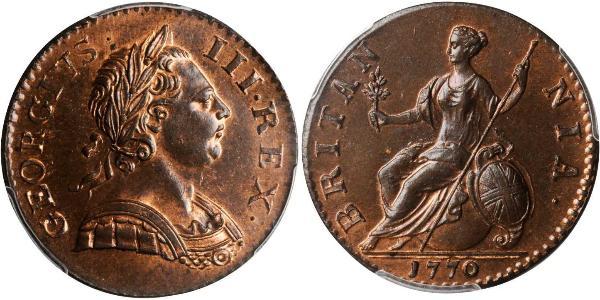 1/2 Пенни Королевство Великобритания (1707-1801) Бронза Георг III (1738-1820)