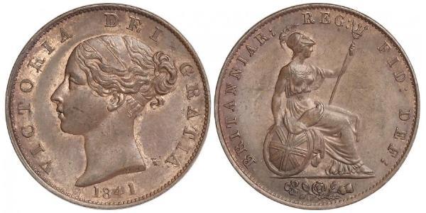1/2 Пенни Соединённое королевство Великобритании и Ирландии (1801-1922) Бронза Виктория (1819 - 1901)