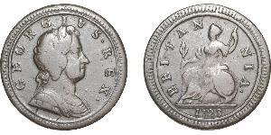 1/2 Пенни Королевство Великобритания (1707-1801) Медь Георг I (1660-1727)