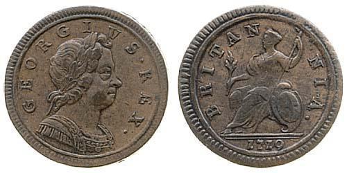1/2 Пенни Королевство Великобритания (1707-1801) Медь Георг I (1660-1727)