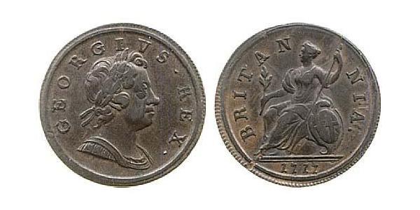 1/2 Пенни Королевство Великобритания (1707-1801) Медь Георг I (1660-1727)