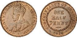 1/2 Пені Австралія (1788 - 1939) Бронза Георг V (1865-1936)