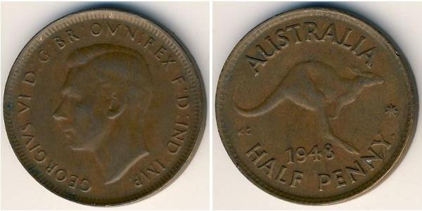1/2 Пені Австралія (1939 - ) Бронза 