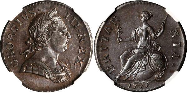 1/2 Пені Королівство Великобританія (1707-1801) Бронза Георг III (1738-1820)
