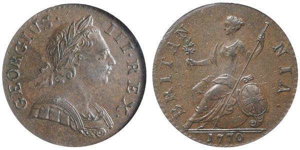 1/2 Пені Королівство Великобританія (1707-1801) Бронза Георг III (1738-1820)