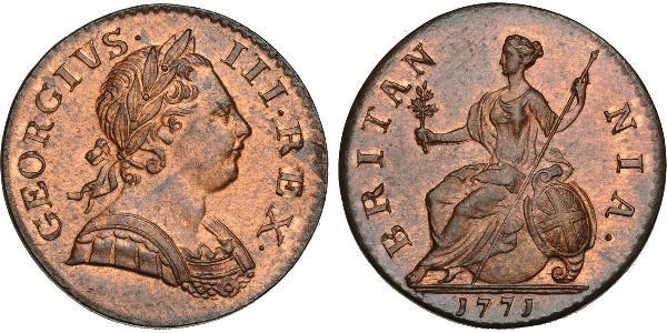 1/2 Пені Королівство Великобританія (1707-1801) Бронза Георг III (1738-1820)