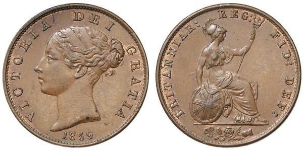 1/2 Пені Сполучене королівство Великобританії та Ірландії (1801-1922) Бронза Вікторія (1819 - 1901)