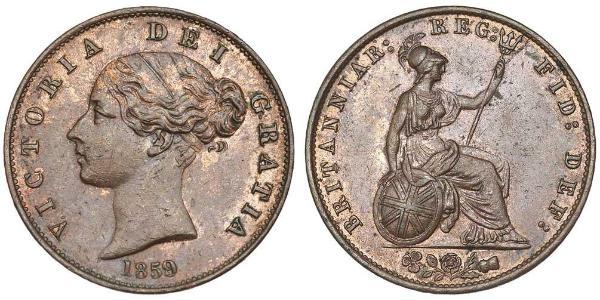 1/2 Пені Сполучене королівство Великобританії та Ірландії (1801-1922) Бронза Вікторія (1819 - 1901)