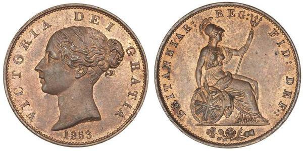 1/2 Пені Сполучене королівство Великобританії та Ірландії (1801-1922) Бронза Вікторія (1819 - 1901)