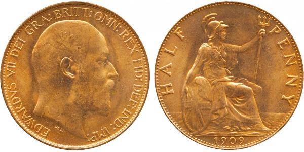 1/2 Пені Сполучене королівство Великобританії та Ірландії (1801-1922) Бронза Едвард VII (1841-1910)