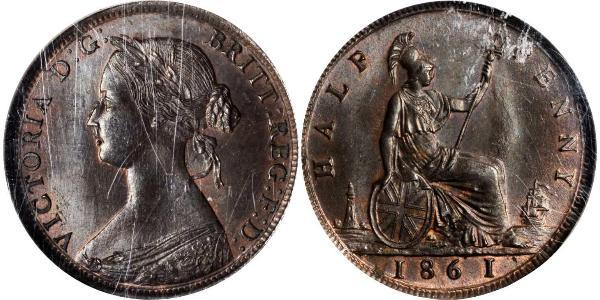1/2 Пені Велика Британія  Мідь Вікторія (1819 - 1901)
