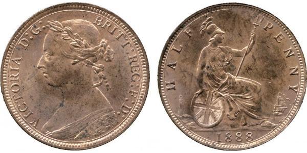 1/2 Пені Велика Британія  Мідь Вікторія (1819 - 1901)