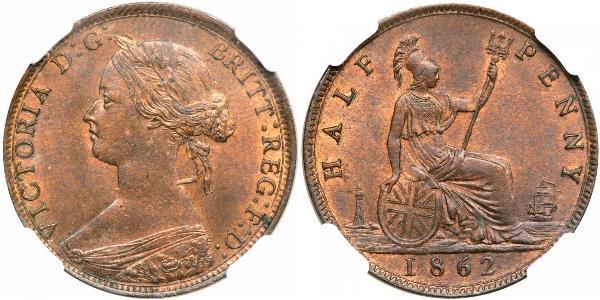 1/2 Пені Велика Британія  Мідь Вікторія (1819 - 1901)