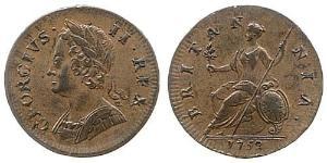1/2 Пені Королівство Великобританія (1707-1801) Мідь Георг II (1683-1760)