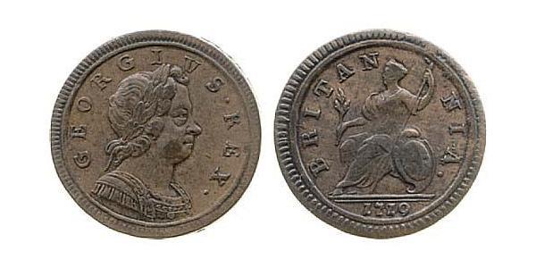1/2 Пені Королівство Великобританія (1707-1801) Мідь Георг I (1660-1727)
