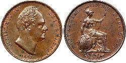1/2 Пені Сполучене королівство Великобританії та Ірландії (1801-1922) Мідь Вільгельм IV (1765-1837)