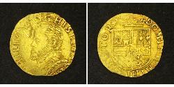 1/2 Реал Habsburg Spain (1506 - 1700) Золото Філіп II Габсбург (1527-1598)