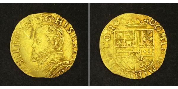 1/2 Реал Habsburg Spain (1506 - 1700) Золото Філіп II Габсбург (1527-1598)