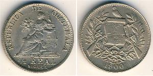 1/2 Реал Республика Гватемала (1838 - ) Никель/Медь 