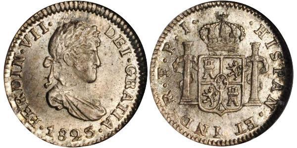 1/2 Реал Боливия Серебро Фердинанд VII король Испании (1784-1833)