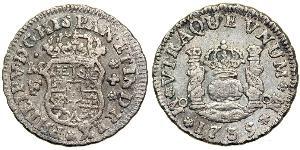 1/2 Реал Новая Испания (1519 - 1821) Серебро 