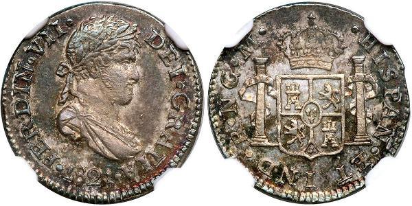 1/2 Реал Гватемала Срібло Фердинанд VII король Іспанії (1784-1833)
