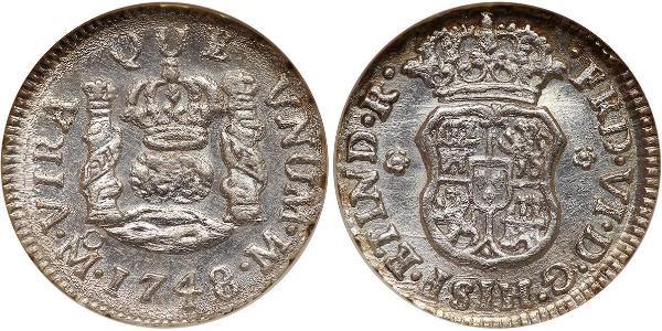 1/2 Реал Нова Іспанія (1519 - 1821) Срібло Фердинанд VII король Іспанії (1784-1833)